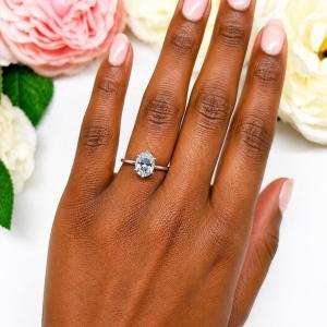 Oval-Cut Genuine Aquamarine Ring Size 8 • 10x8mm, Sterling Silver