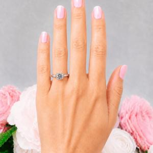 Cushion-Cut CZ Engagement Ring • 7mm, 8mm, Sterling Silver
