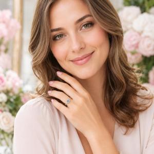 Cushion-Cut CZ Engagement Ring • 7mm, 8mm, Sterling Silver