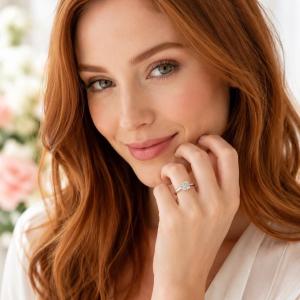 Asscher-Cut CZ Engagement Ring • 5mm, 6mm, Sterling Silver