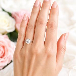 Pear-Cut CZ Engagement Ring • 9x6mm—13x9mm, Sterling Silver