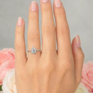 Pear-Cut CZ Engagement Ring • 8x5mm—12x8mm, Sterling Silver