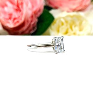 Radiant-Cut CZ Engagement Ring • 7x5mm—10x8mm, Sterling Silver