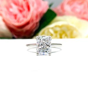 Radiant-Cut CZ Engagement Ring • 7x5mm—10x8mm, Sterling Silver