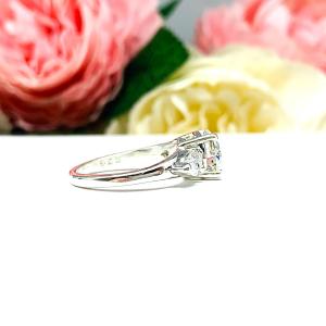 Round & Pear-Cut Moissanite 3-Stone Engagement Ring • 8mm, Sterling Silver