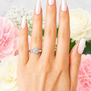 Cushion-Cut CZ Engagement Ring • 7mm, 8mm, Sterling Silver, Double Prong