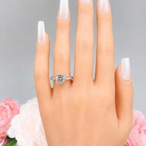 Cushion-Cut CZ Engagement Ring • 7mm, 8mm, Sterling Silver