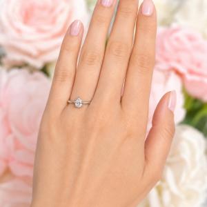 Pear-Cut CZ Engagement Ring • 8x5mm—12x8mm, Sterling Silver