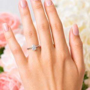 Pear-Cut CZ Engagement Ring • 8x5mm—12x8mm, Sterling Silver