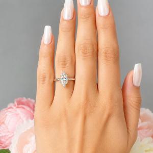 Marquise-Cut CZ Engagement Ring • 10x5mm—14x7mm, Sterling Silver