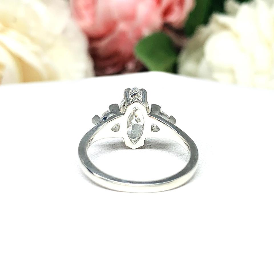 Marquise Cubic Zirconia Trillion Accents Engagement Ring