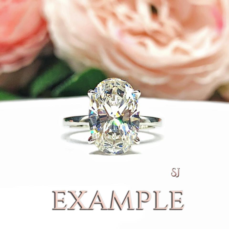 Elongated Oval  Near Colorless Cubic Zirconia Loose 12x8mm (3.5 carats) Skinny Oval Diamond Simulant
