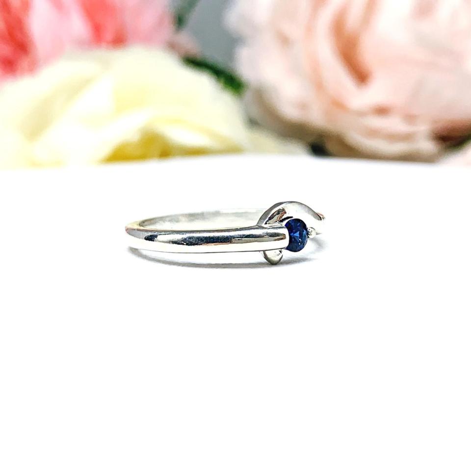 September Birthstone Lab Blue Sapphire Stacking Ring SIZE 6 FINAL SALE