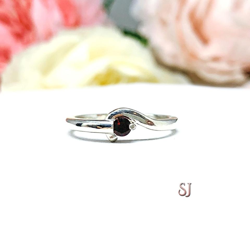 January Birthstone Garnet Stacking Ring SIZE 6 FINAL SALE