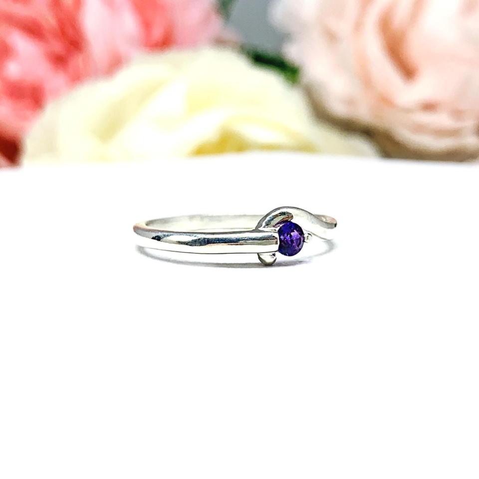 February Birthstone Amethyst Stacking Ring SIZE 7 FINAL SALE