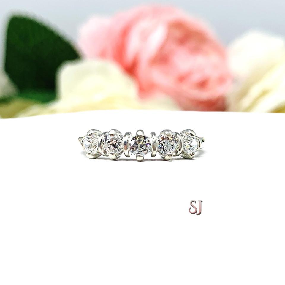 Round 3mm CZ Five Stone Ring