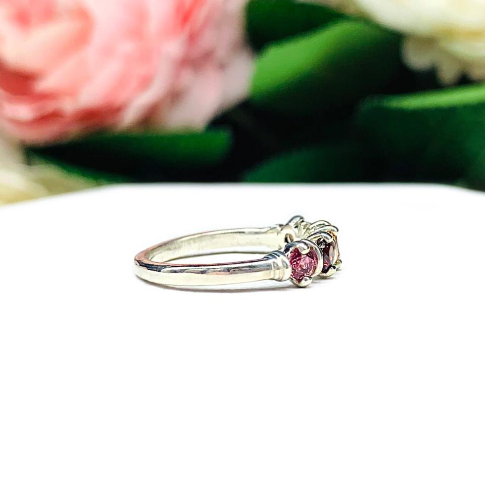 Autumn Colors 3mm Round Natural Gemstone Five Stone Ring