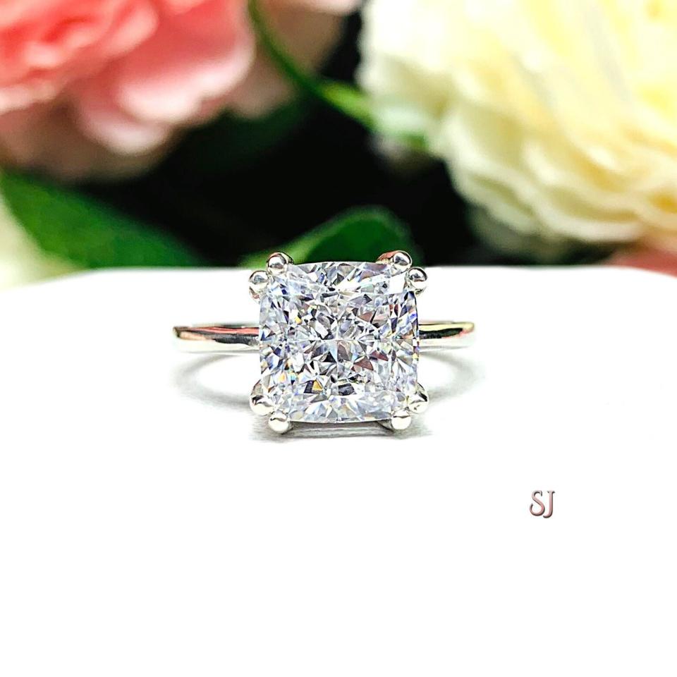 Barion Cushion 9mm CZ Engagement Ring