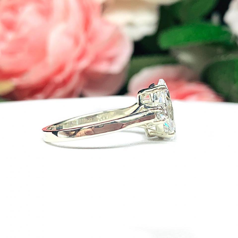 Marquise Round Accents Cubic Zirconia Engagement Ring