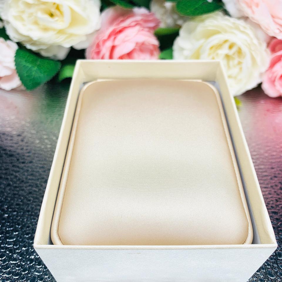 Double Ring Gift Presentation Box - Engagement and Wedding Ring Presentation Box - Shimmer champagne color - Includes ivory color outer box