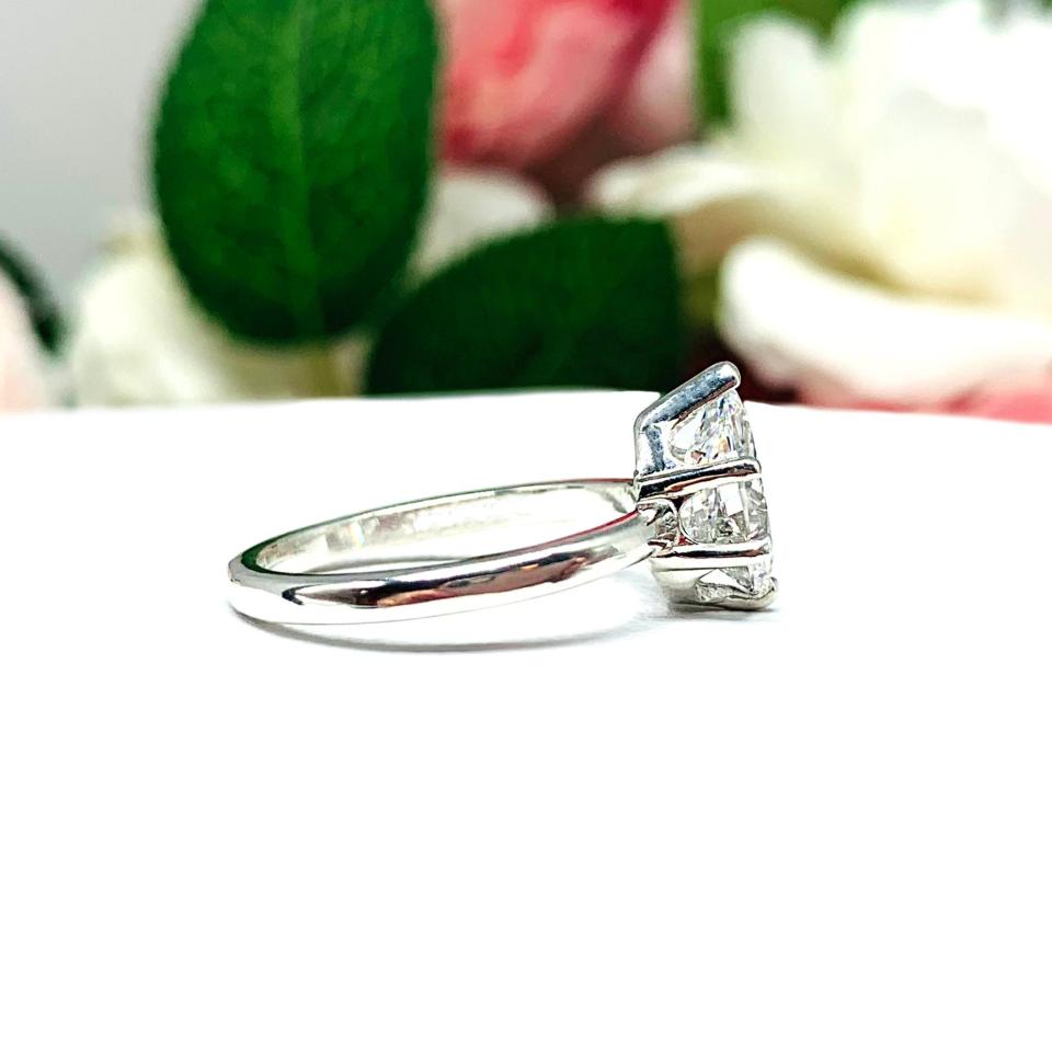 Pear Cubic Zirconia 6 Prong Engagement Ring