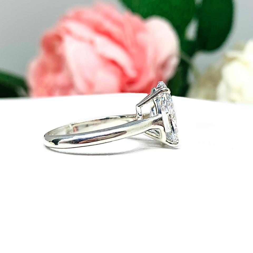 Pear-Cut CZ Engagement Ring • 12x8mm, Sterling Silver, Size 6