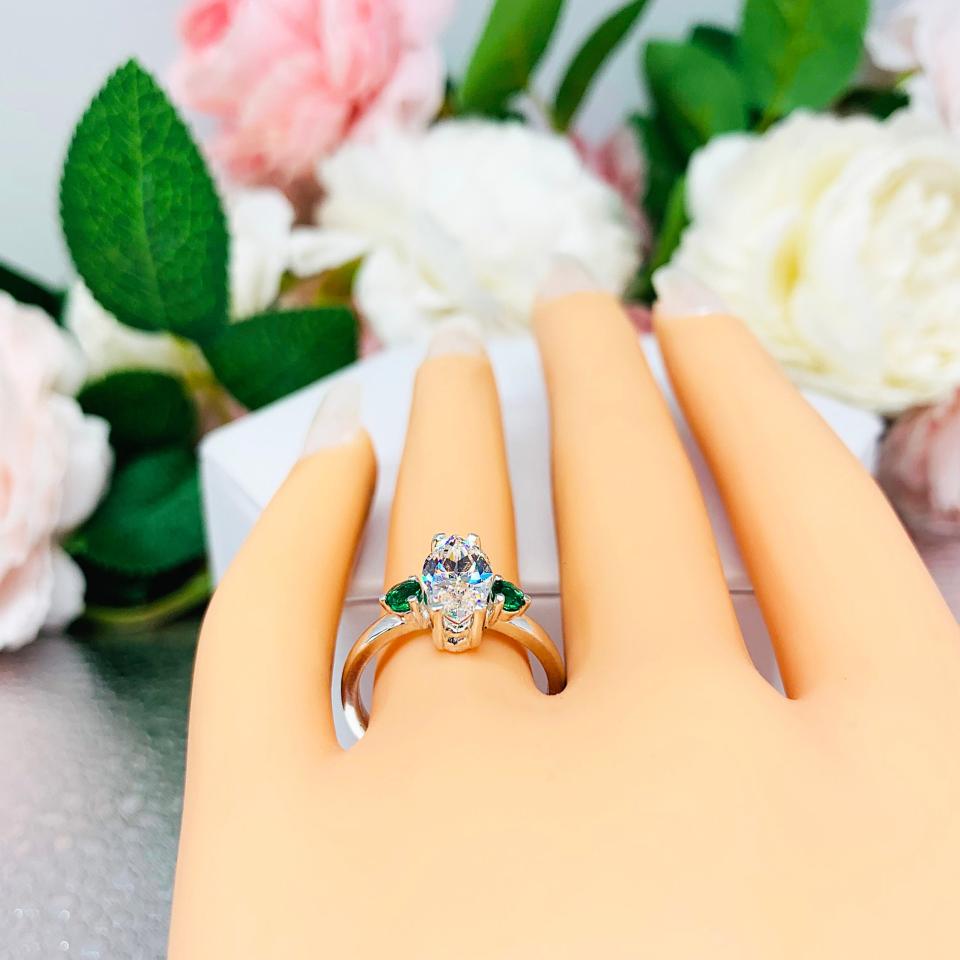 Engagement rings with hot sale emerald accents
