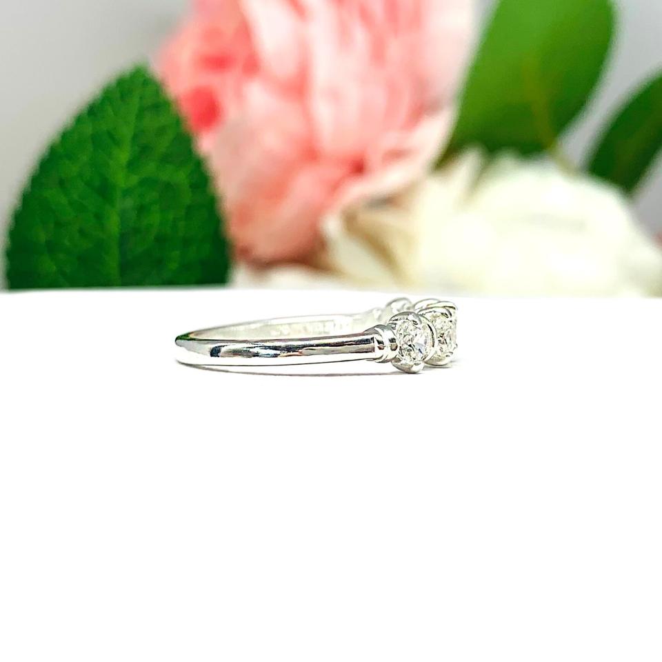 Round Near Colorless 3mm CZ Five Stone Ring