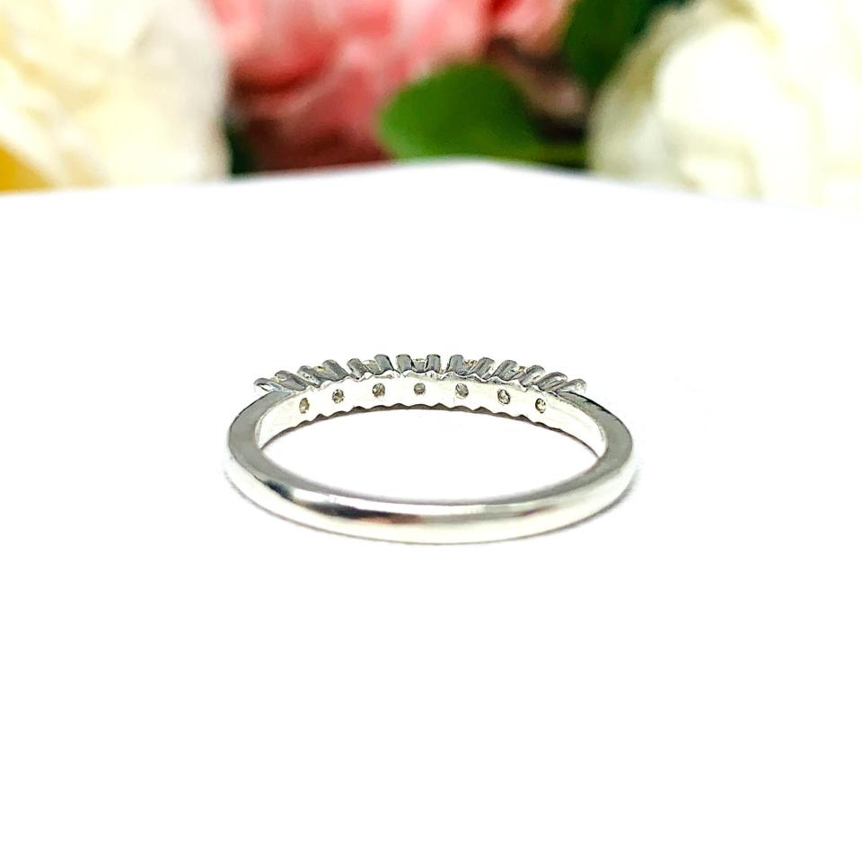 Round 2mm Light Yellow Cubic Zirconia Wedding Band