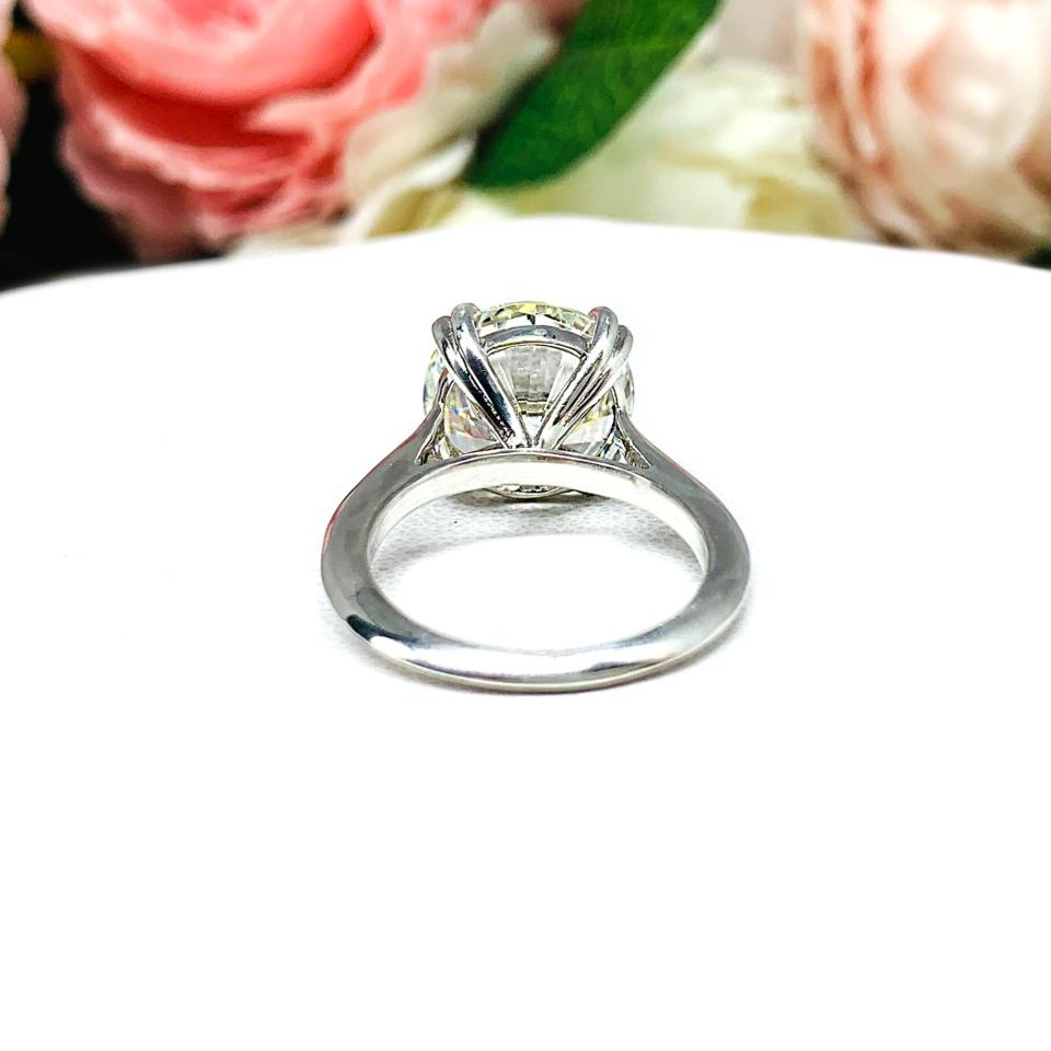 Round Cubic Zirconia Engagement Ring Size 6 – 12mm or 13mm, Near Colorless, Sterling Silver