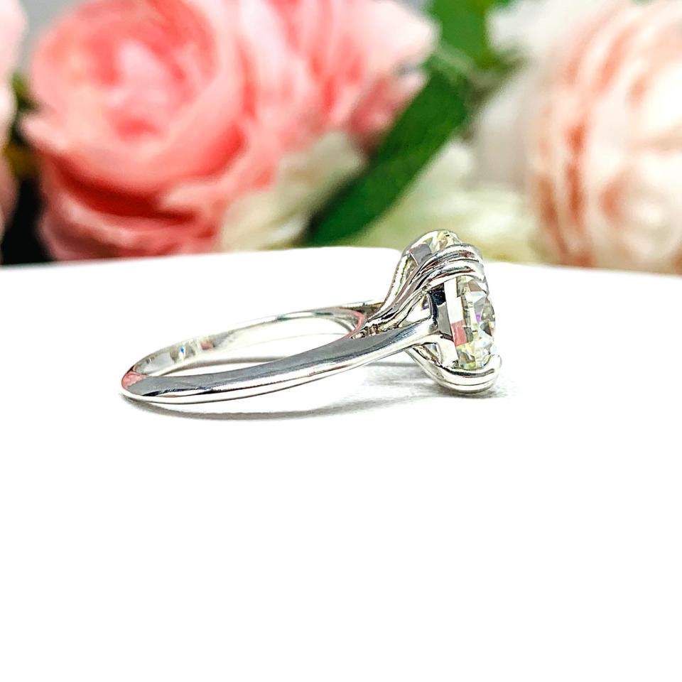 Round Cubic Zirconia Engagement Ring Size 6 – 12mm or 13mm, Near Colorless, Sterling Silver