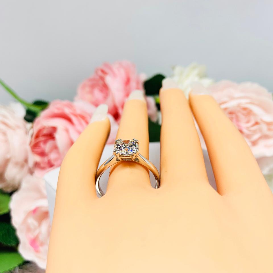 8mm Old European Cut Cubic Zirconia Low Profile Engagement Ring SIZE 10 FINAL SALE