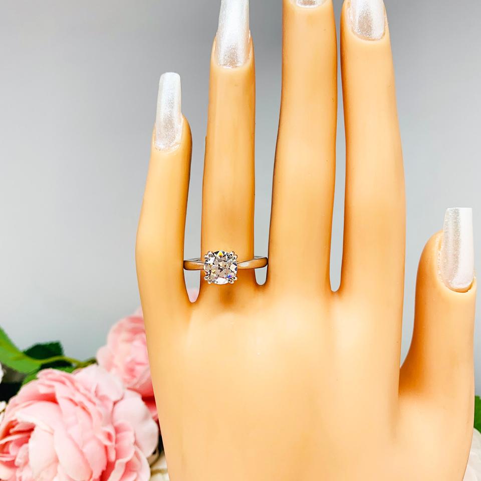 8mm Old European Cut Cubic Zirconia Low Profile Engagement Ring SIZE 10 FINAL SALE