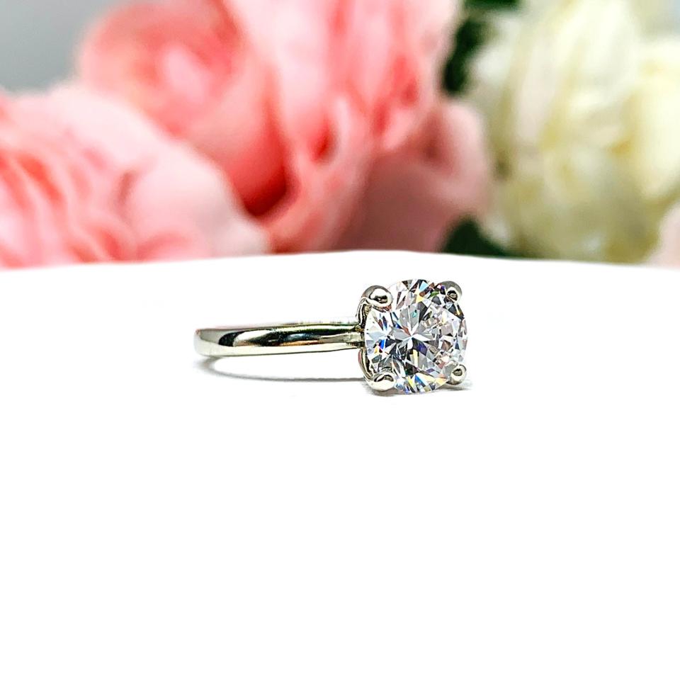 Petite Round Cubic Zirconia Engagement Ring
