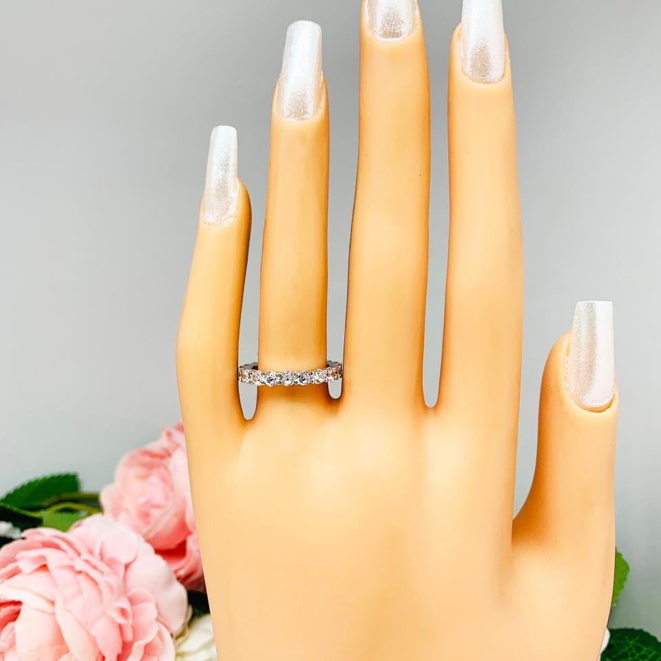 Round 3mm Cubic Zirconia Eternity Wedding Band SIZE 6 FINAL SALE