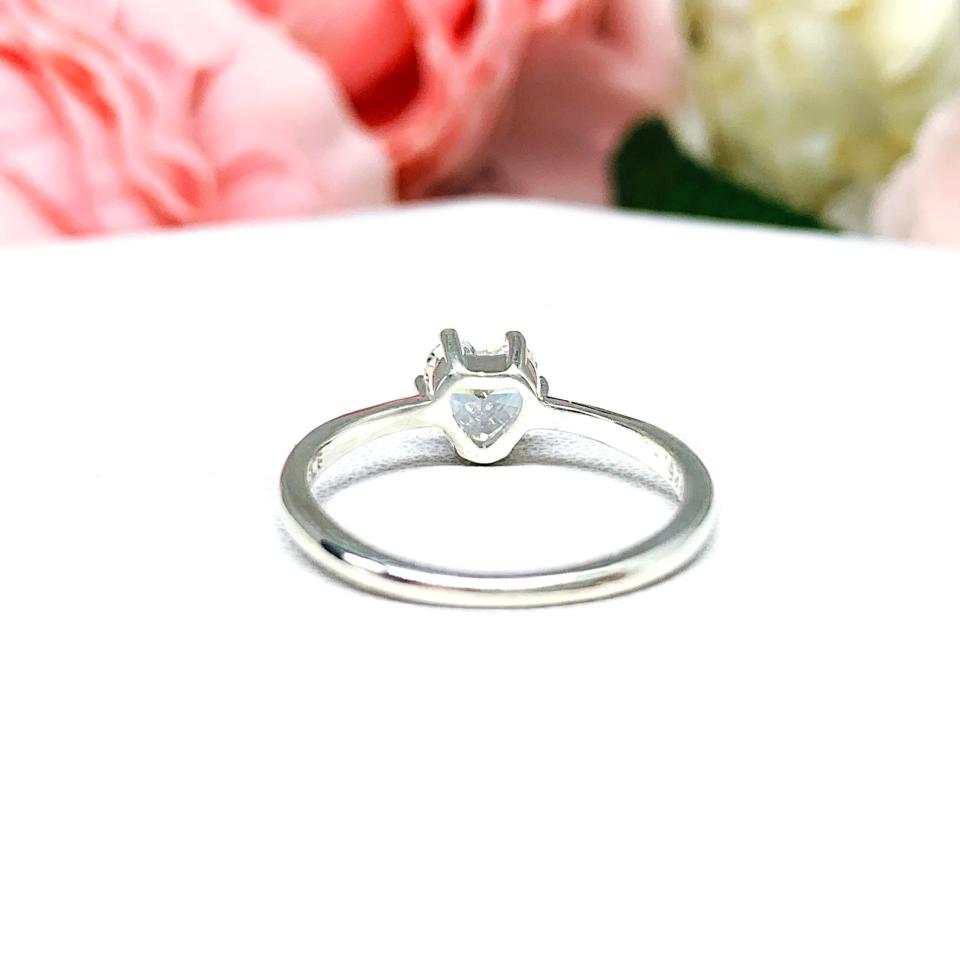 Heart Cubic Zirconia Low Profile Engagement Ring