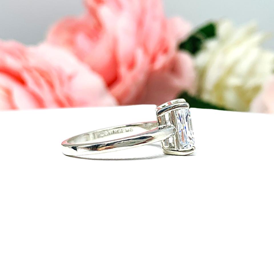 Radiant Cubic Zirconia Engagement Lower Profile Ring