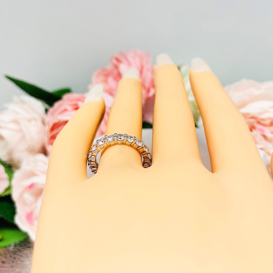 Round 3mm Cubic Zirconia Eternity Wedding Band SIZE 6 FINAL SALE