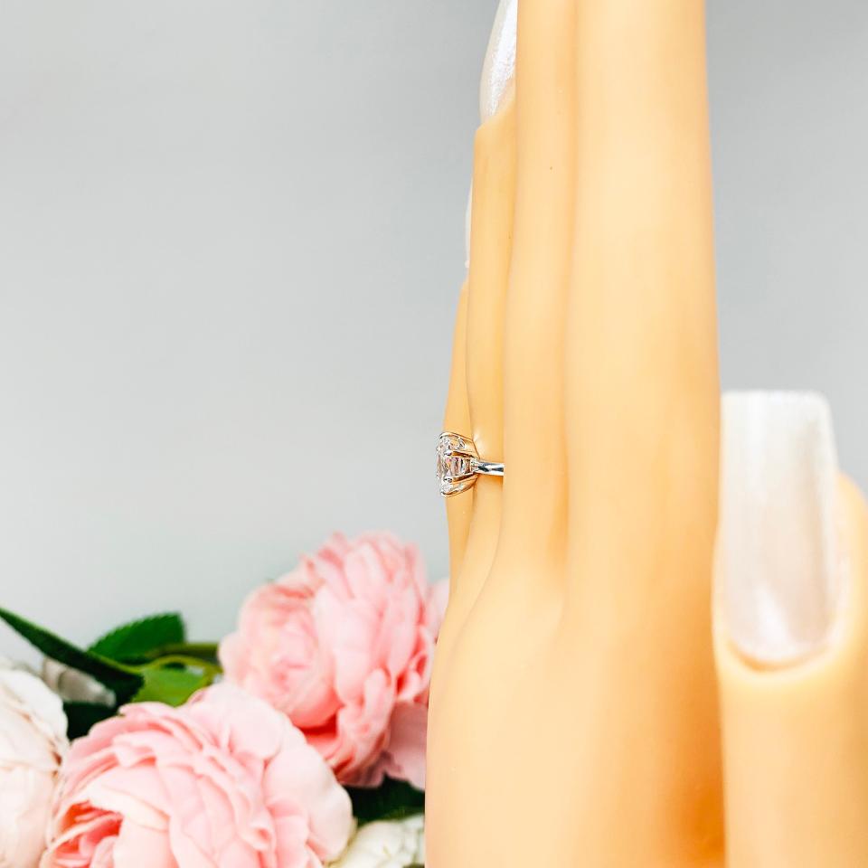 Oval CZ 6 Prong Engagement Ring 7x5mm 3/4 Carat 8x6mm 1.25 Carats