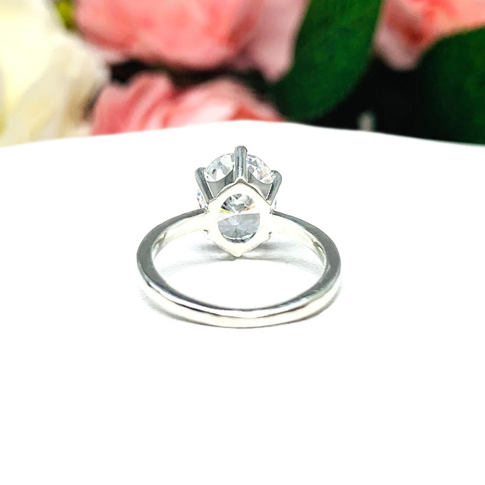 Oval Cubic Zirconia 10x8mm 6 Prong Engagement Ring