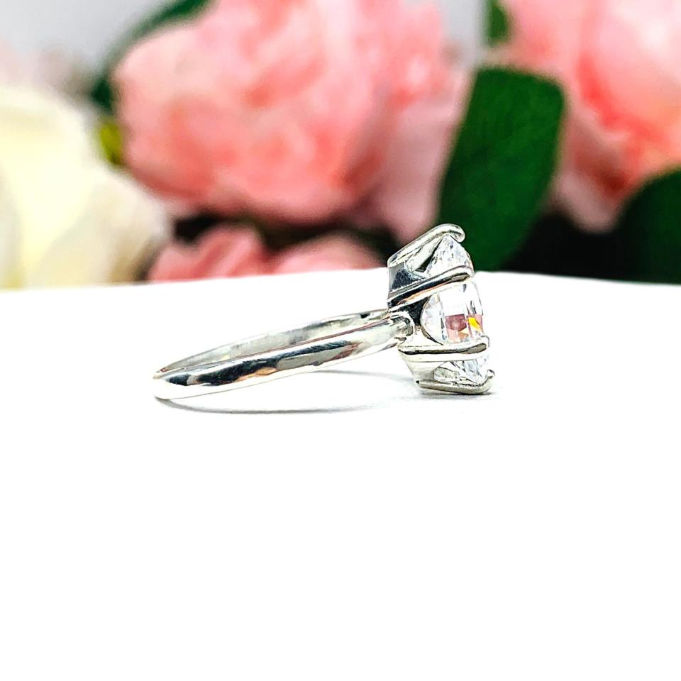 Oval Cubic Zirconia 10x8mm 6 Prong Engagement Ring