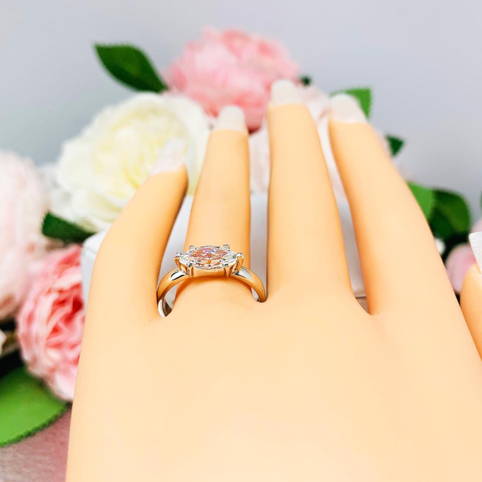 Marquise CZ East West Engagement Ring