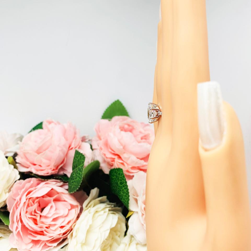 Oval Cubic Zirconia 10x8mm 6 Prong Engagement Ring