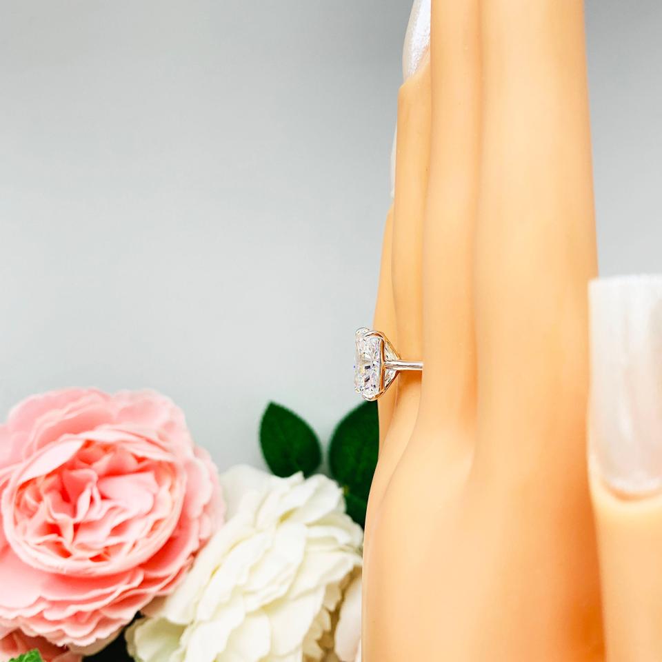 Radiant Cubic Zirconia 12x10mm Engagement Ring
