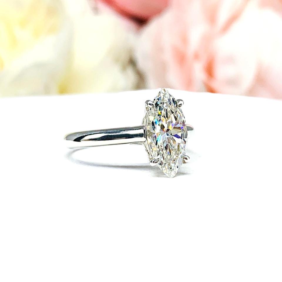 Marquise Near Colorless 12x6mm Cubic Zirconia Engagement Ring SIZE 6.5 FINAL SALE