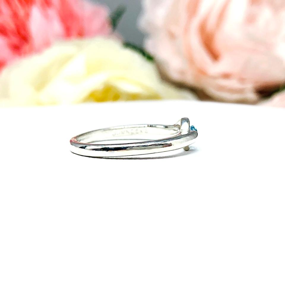 December Birthstone Swiss Blue Topaz Stacking Ring