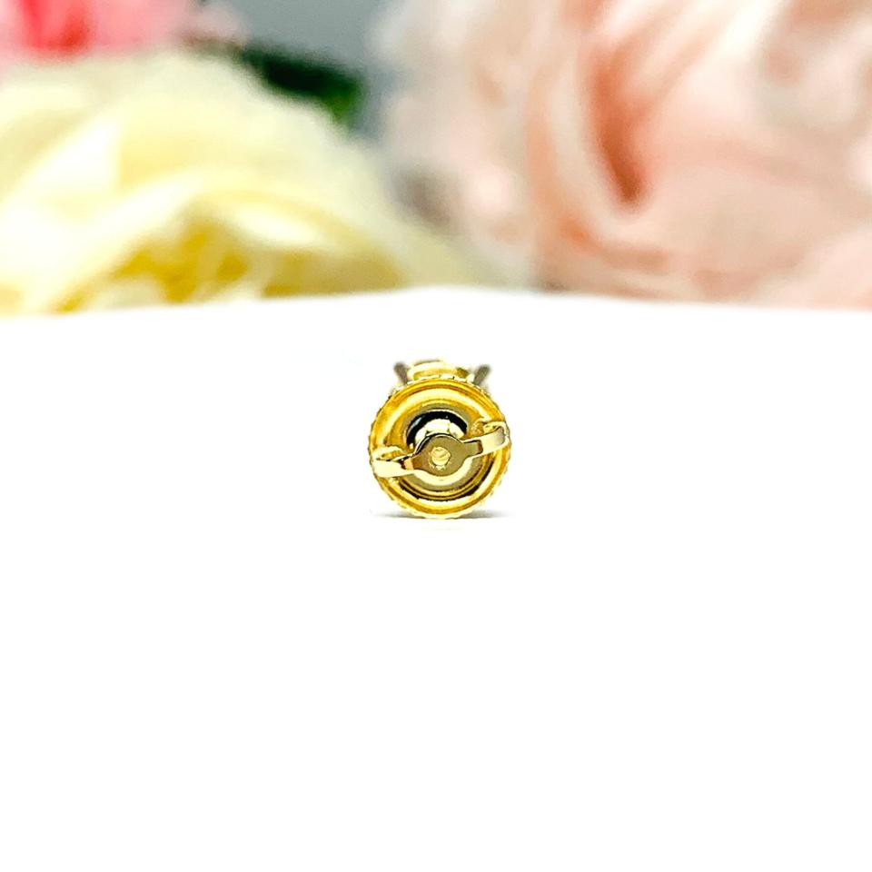 Round Moissanite Screw Back 14k Gold SINGLE STUD Earring