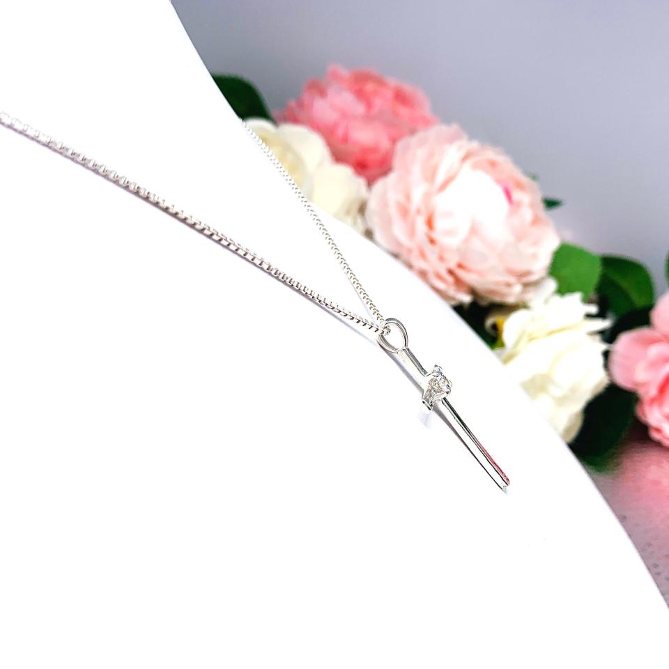 Moissanite Cross Sterling Silver Pendant With Optional Chain