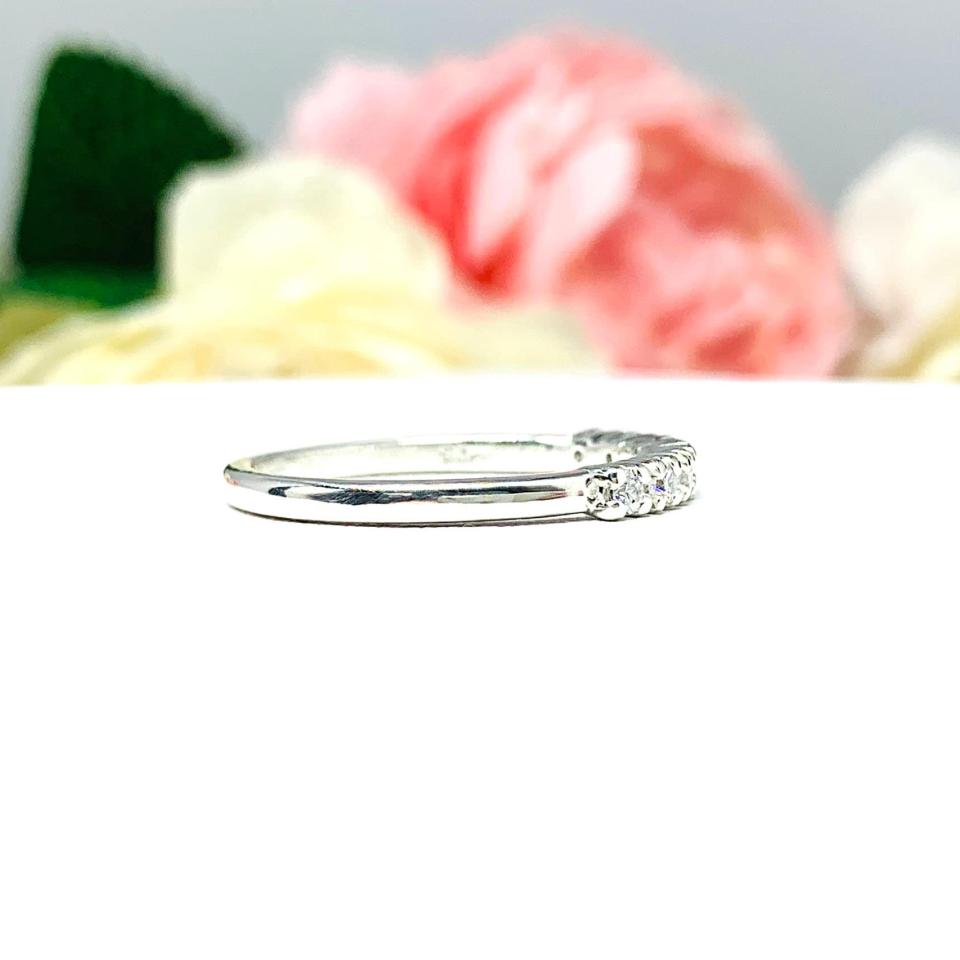 Round 2mm Cubic Zirconia Wedding Band