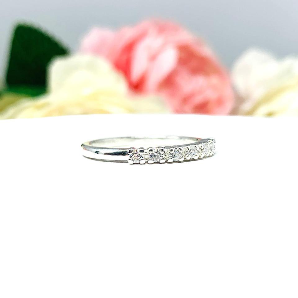 Round 2mm Cubic Zirconia Wedding Band